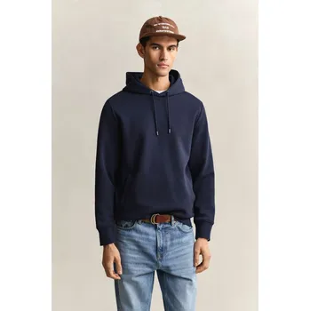Pánské oblečení MIKINA GANT INTERLOCK HOODIE EVENING BLUE