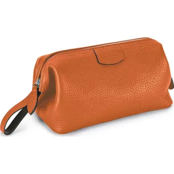 Kosmetická taška Truefitt & Hill Gentleman's Washbag, kožená kosmetická taška oranžová