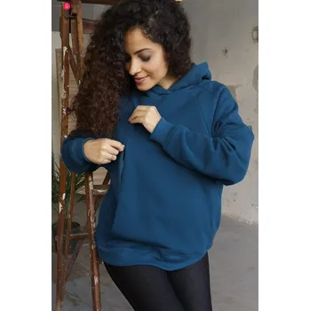 Těhotenská móda Hrubá těhotenská a kojící oversized mikina Motherhood Poseidon