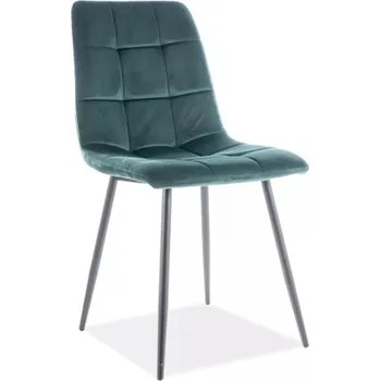 Jídelní židle Sametová jídelní židle Mila zelená/černá