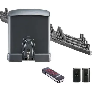 Pohon brány RUNner, sada pohonu Sommer, hřeben 4 m - sada obsahuje pohon posuvné brány do délky 8 m a hmotnosti 600 kg, řídící jednotku, přijímač, vysílač Pearl, fotobuňky a hřeben 4 m