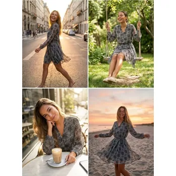 Dámské šaty Sinsay - Šaty se zvířecím potiskem - vícebarevná - 653FI-MLC - 653FI-MLC-XS