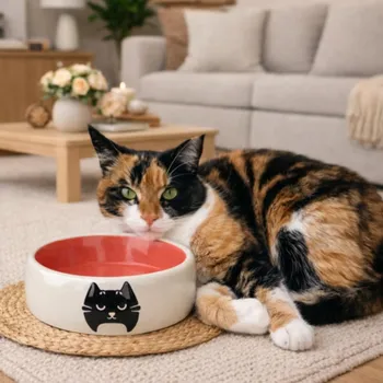 Keramická miska pro mazlíčky Černá kočka