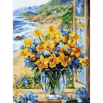 Set školních potřeb Malowanie po numerach - Kwiatowe wybrzeże 30x40cm