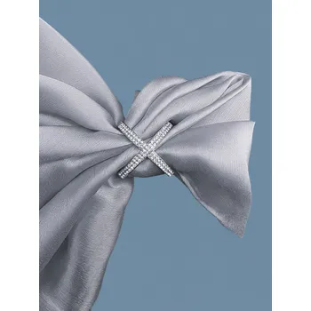 Šátek B&E Bijoux Stříbrná spona na šátek / průvlek na šálu stříbrný se štrasem XX