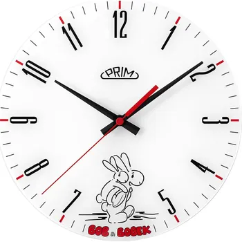 Budík PRIM Bob a Bobek - bílo-červené - E19.5460.009020.007055
