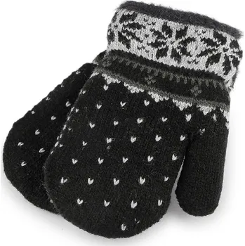 Fitness rukavice Dětské pletené rukavice palčáky s kožíškem, zateplené Varianta: 5 černá, Balení: 1 pár