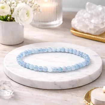 Náramek kuličky -Akvamarín