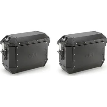 Pouzdro na brýle GIVI ALA36BPACK2 pravý + levý kufr Trekker ALASKA celohliníkový černý (boční), objem 2x36 ltr
