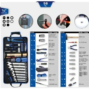 Autodílna Brilliant Tools BT024064 Souprava univerzálního nářadí v nylonovém pouzdru, 58dílná