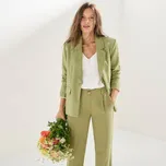 Jednobarevný blejzr s příměsí lnu zelená 38