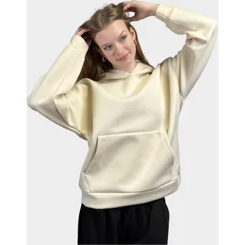 Dívčí mikina Reporter Young | Dívčí krémová mikina s kapucí bez potisku a klokaní kapsou - Barva KRÉMOVÁ, Velikost 146 261-0551G-15-210-1