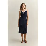 SUKNĚ GANT BIAS CUT FLARED SKIRT EVENING BLUE