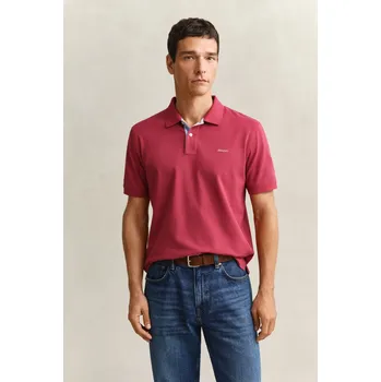 Pánské oblečení POLOKOŠILE GANT REG CONTRAST PIQUE SS POLO MUTED RED