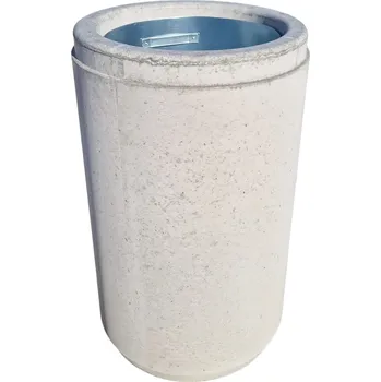 Venkovní odpadkový koš ADVAS Betonový odpadkový koš kulatý hladký Bez pozinkované vložky Bez stříšky