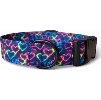 Obojek pro psa Softshellový obojek Active - Neonová srdce Šířka: 2 cm, Velikost obojku: S