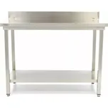 Maxima Nerezový stůl se zadní deskou - 120 x 70 cm - nastavitelná výška | 09364033
