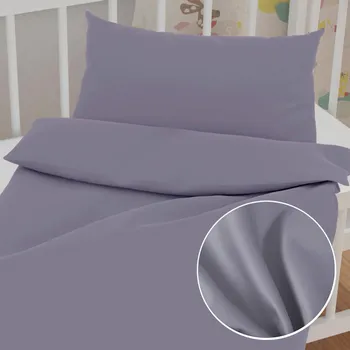 Povlečení Dětské saténové povlečení do postýlky ST-016 Modrošedé Do postýlky 90x120 a 40x60 cm