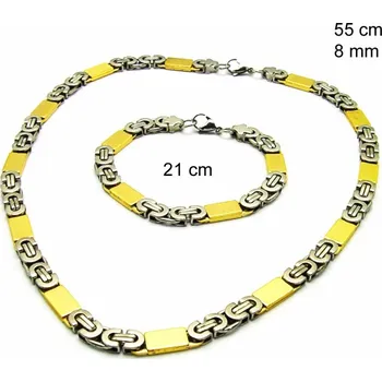 Souprava šperků Ocelový náhrdelník + náramek 23971800