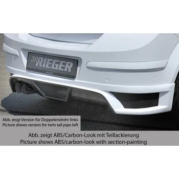 Nárazník Rieger spoiler pod zadní nárazník pro Opel Astra H 5-dvéř., hatchback, notchback r.v. 03/04-, plast ABS bez povrchové úpravy, pro vozy s koncovkou vlevo