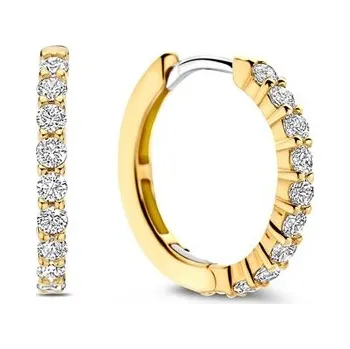 Náušnice Zlacené kruhové náušnice TI SENTO se zirkony 7958ZY