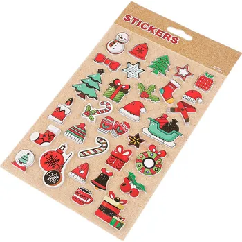 Vánoce Vánoční samolepky 3D Varianta: 4 mix, Balení: 1 karta