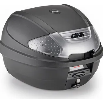 Pouzdro na brýle GIVI E300NT2B TECH kufr černý, stříbrné plexi, nové zavírání (Monolock s plotnou), objem 30 ltr