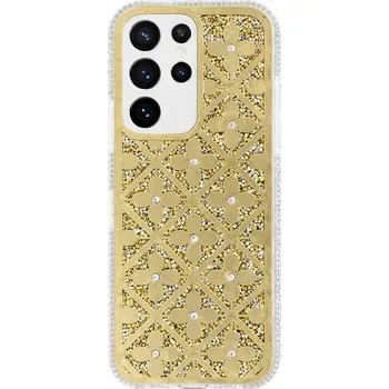 Pouzdro na mobilní telefon Zadní kryt Flower pro Samsung Galaxy S26 Ultra zlatý