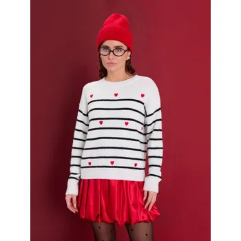 Dámský svetr Sinsay - Pruhovaný svetr - bílá - 232GT-00P - 232GT-00P-XL