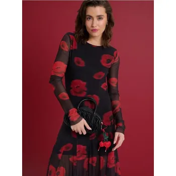 Dámské šaty Sinsay - Maxi šaty z tylu s květinovým vzorem - černá - 091GY-99X - 091GY-99X-XXL