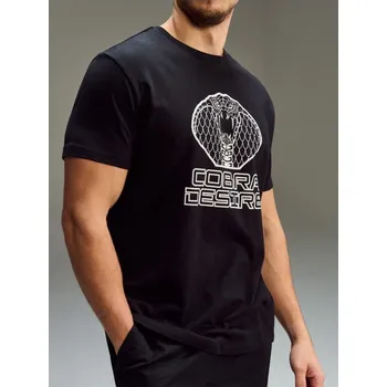 Sinsay - Bavlněná košilka s potiskem - černá - 254HL-99X - 254HL-99X-2XL