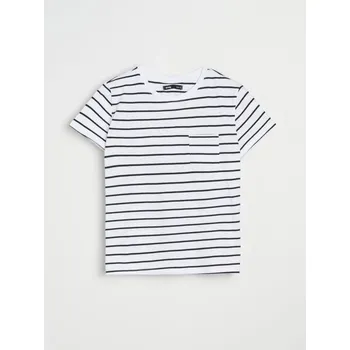 Dámská móda Sinsay - Bavlněné tričko s&nbsp;kapsou - vícebarevná - 510EU-MLC - 510EU-MLC-S