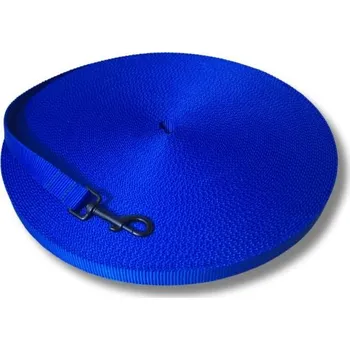Vodítko pro psa Stopovací vodítko Basic - Modrá Šířka: 2,5 cm, Délka: 15 m, Karabina: 82 mm - chrom - střední pes