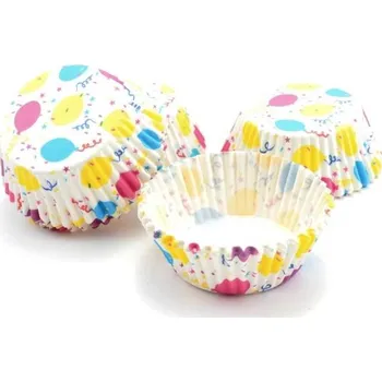 Formička Dortisimo Perfect Home košíčky na muffiny Bílé s barevnými balónky (100 ks)