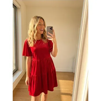 Dámské šaty Sinsay - Bublinkové šaty - červená - 583FI-33X - 583FI-33X-XS