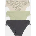 Sinsay - Bavlněné kalhotky s krajkou 3 balení - vícebarevná - 523IJ-MLC - 523IJ-MLC-XL