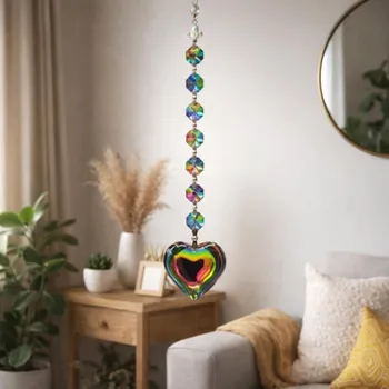 Feng Shui čakrový lapač sluneční energie - Duhové srdce