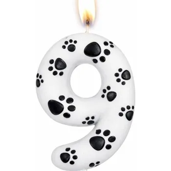 Dortová svíčka Dortisimo Svíčka s tlapičkami číslo 9