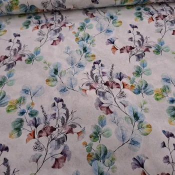 Pro útulný domov bavlněná látka LÍSTKY GINKGO BILOBA