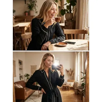 Dámské šaty Sinsay - Midi šaty s&nbsp;páskem - černá - 258GY-99X - 258GY-99X-XS