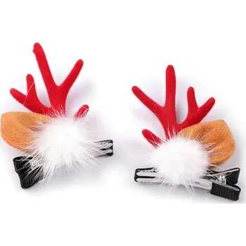 Párty sponky do vlasů vánoční Varianta: 3 červená, Balení: 1 pár