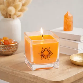 Čakrová vonná svíčka ve skle-2.čakra