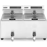 Fritéza Profi Line digitální s výpustí - 2x 8 l, HENDI, Profi Line, 16L, 230V/7000W, 605x515x(H)350mm | 207376