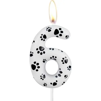 Dortová svíčka Dortisimo Svíčka s tlapičkami číslo 6