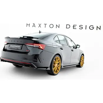 Nárazník Maxton Design boční difuzory pod zadní nárazník ver.2 pro Škoda Octavia RS Mk4, Mk4 Facelift, černý lesklý plast ABS, Liftback / Combi