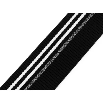 Textilie Pruženka na lemy oděvů šíře 40 mm Varianta: 1 černá bílá, Balení: 1 m