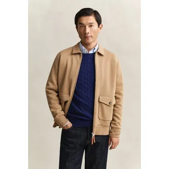 Pánská mikina MIKINA GANT PONTE DI ROMA FZ WARM KHAKI