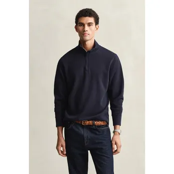 Pánské oblečení MIKINA GANT LIGHT SACKER HALF ZIP EVENING BLUE