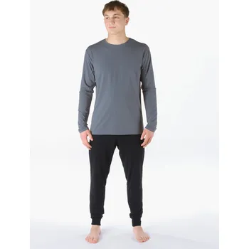 Trenýrky GINA 79207P Pyžamo dlouhé pánské Barva: Tm. šedá-Černá, Velikost: XL