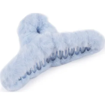 Skřipec do vlasů kožešinový Varianta: 10 modrá pomněnková, Balení: 1 ks